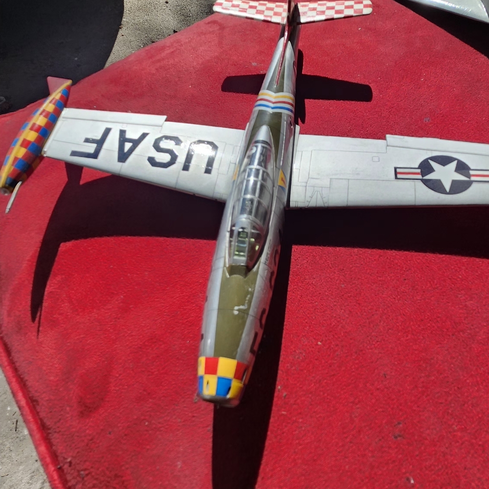 USAF Silver and Olive Green Toy Jet Plane for Kids